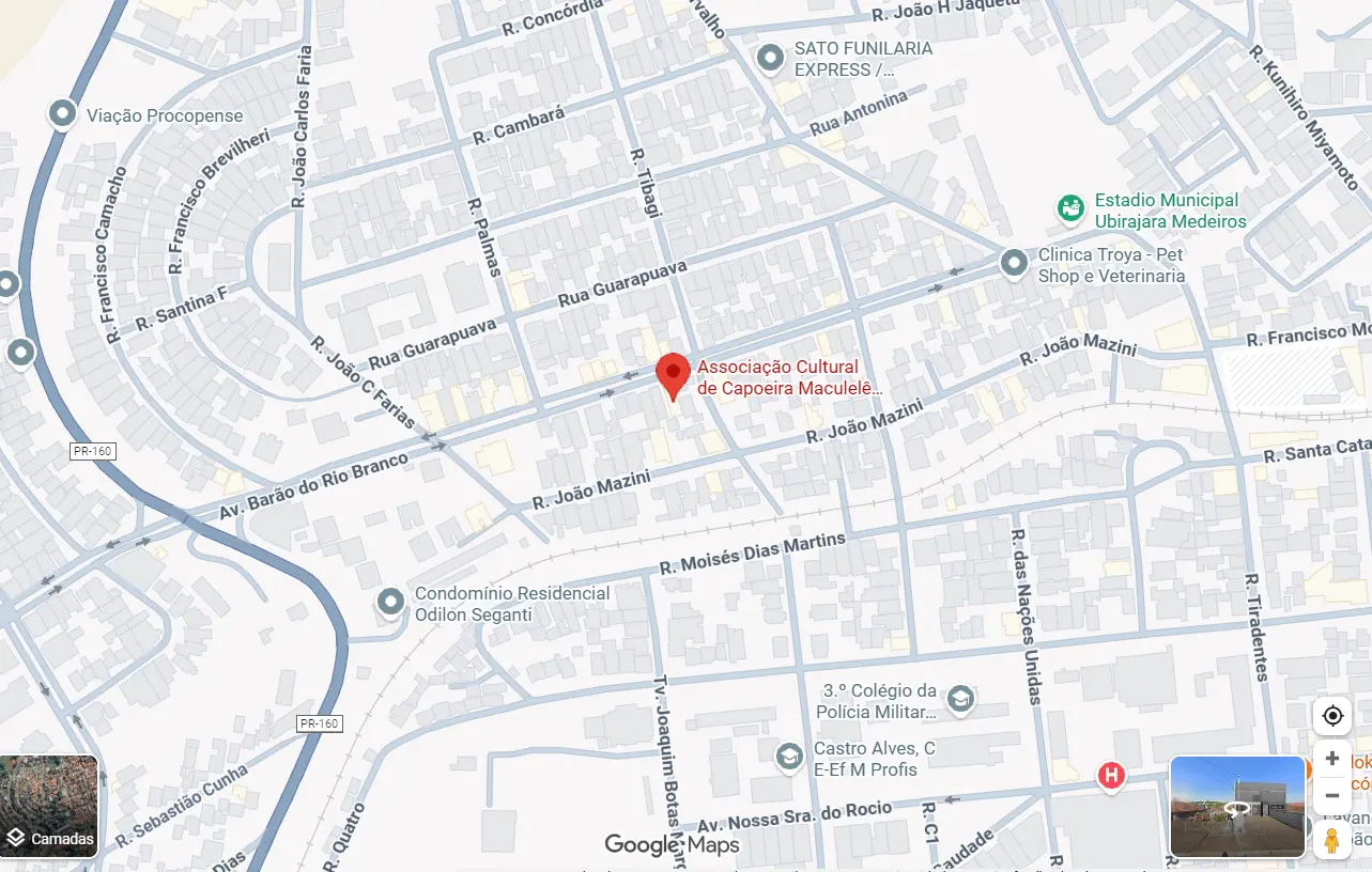 Mapa para a sede do Grupo Maculelê em Cornélio Procópio